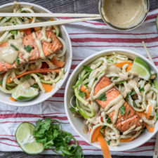 Thai Salmon and Spiralized Vegetable Salad