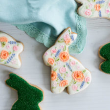 Floral and Moss Easter Bunny Cookies