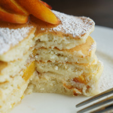 Peach Ricotta Pancakes