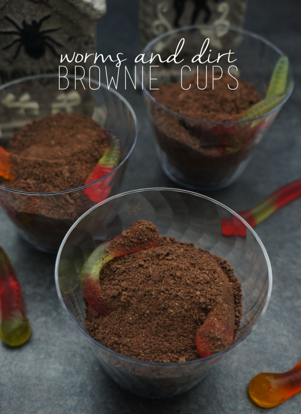 Worms and Dirt Brownie Cups