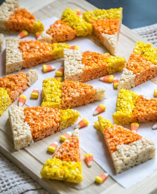 Candy Corn Rice Krispie Treats-6