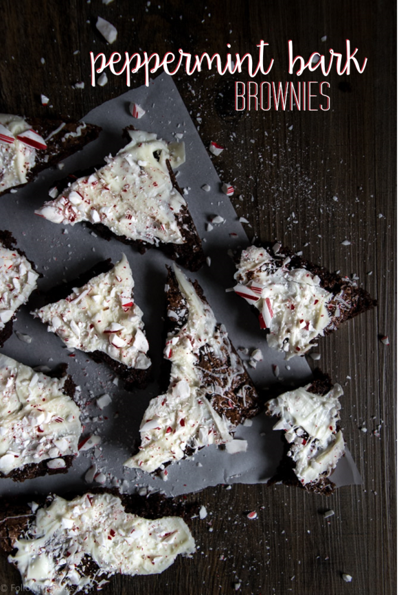 Peppermint Bark Brownies - Follow the Ruels