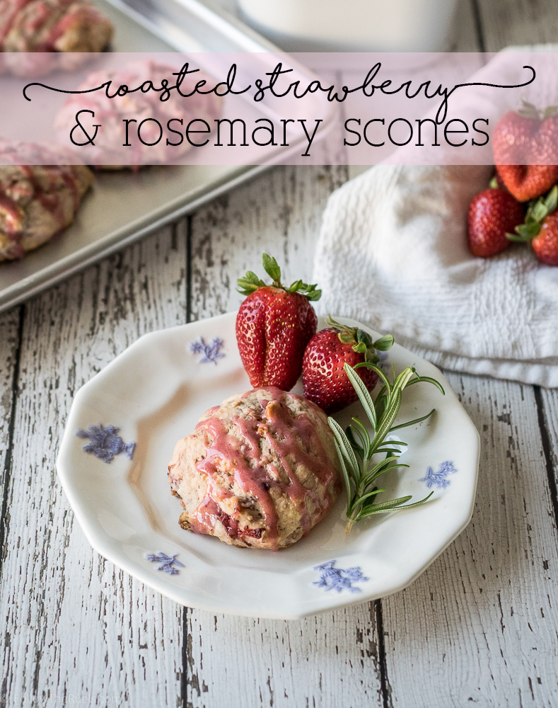 Roasted Strawberry and Rosemary Scones