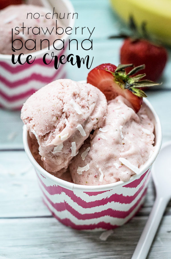 No Churn Strawberry Banana Ice Cream