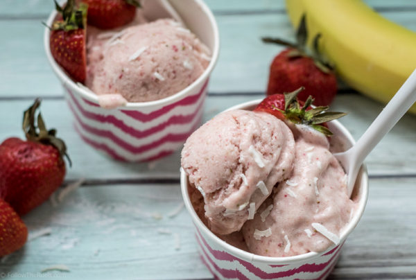 Easy no churn strawberry ice cream!