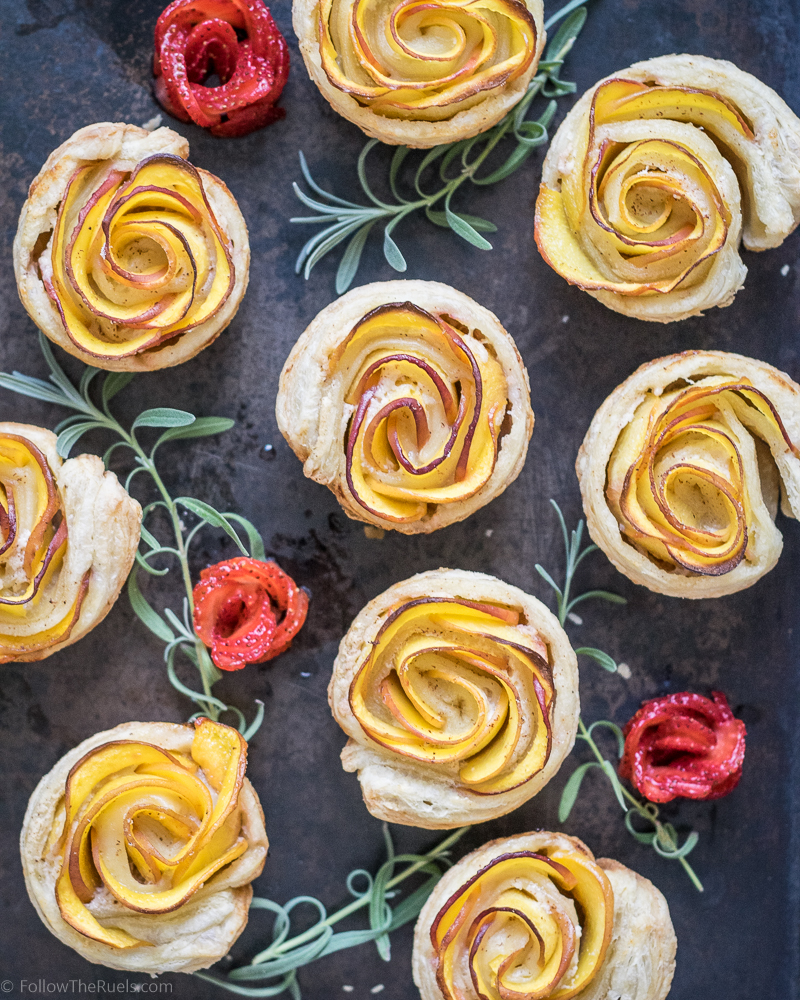 Pretty rosette peach tartlets