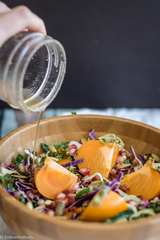 Persimmon salad with maple vinegrette