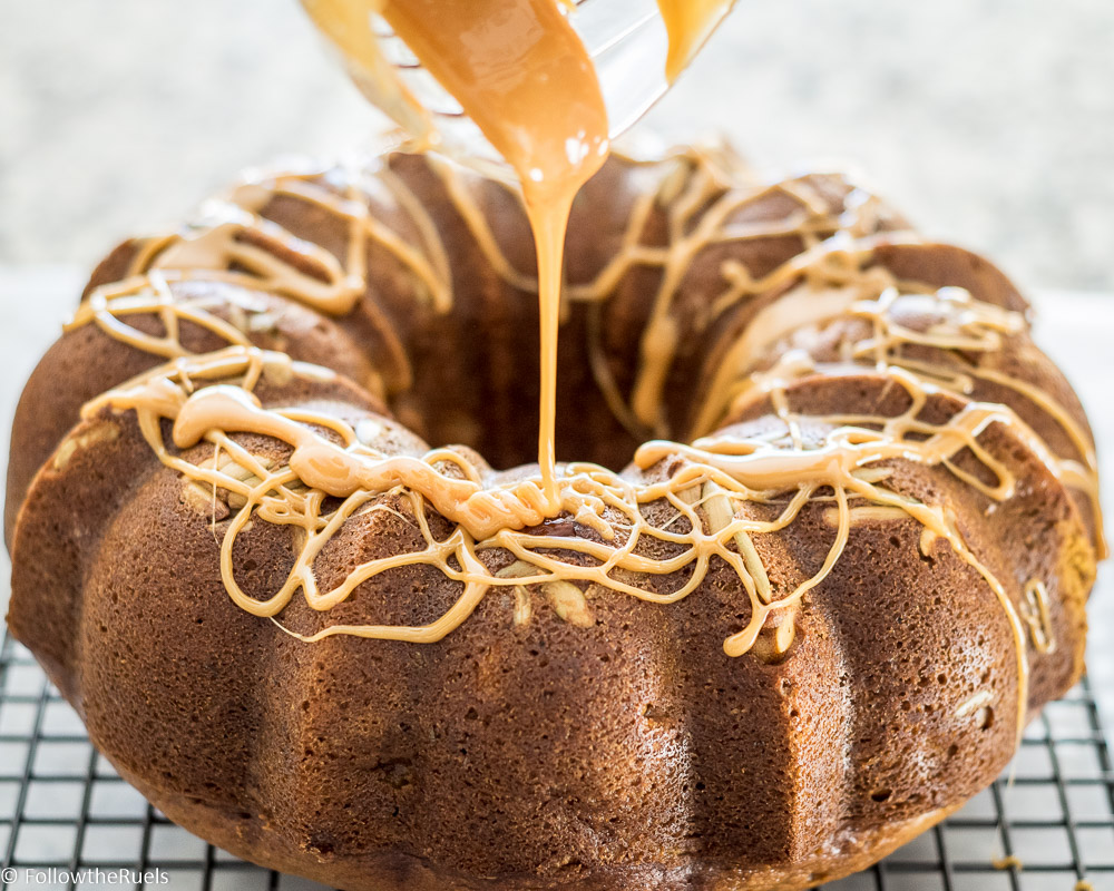 Salted Caramel Pumpkin-Apple Cake