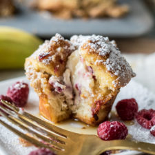 Stuffed French Toast Muffins with Raspberries