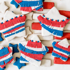 Red White and Blue Fringe Cookies