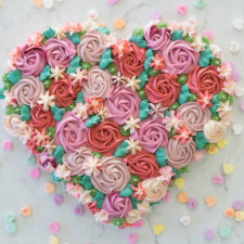 Buttercream Flower Heart Cake