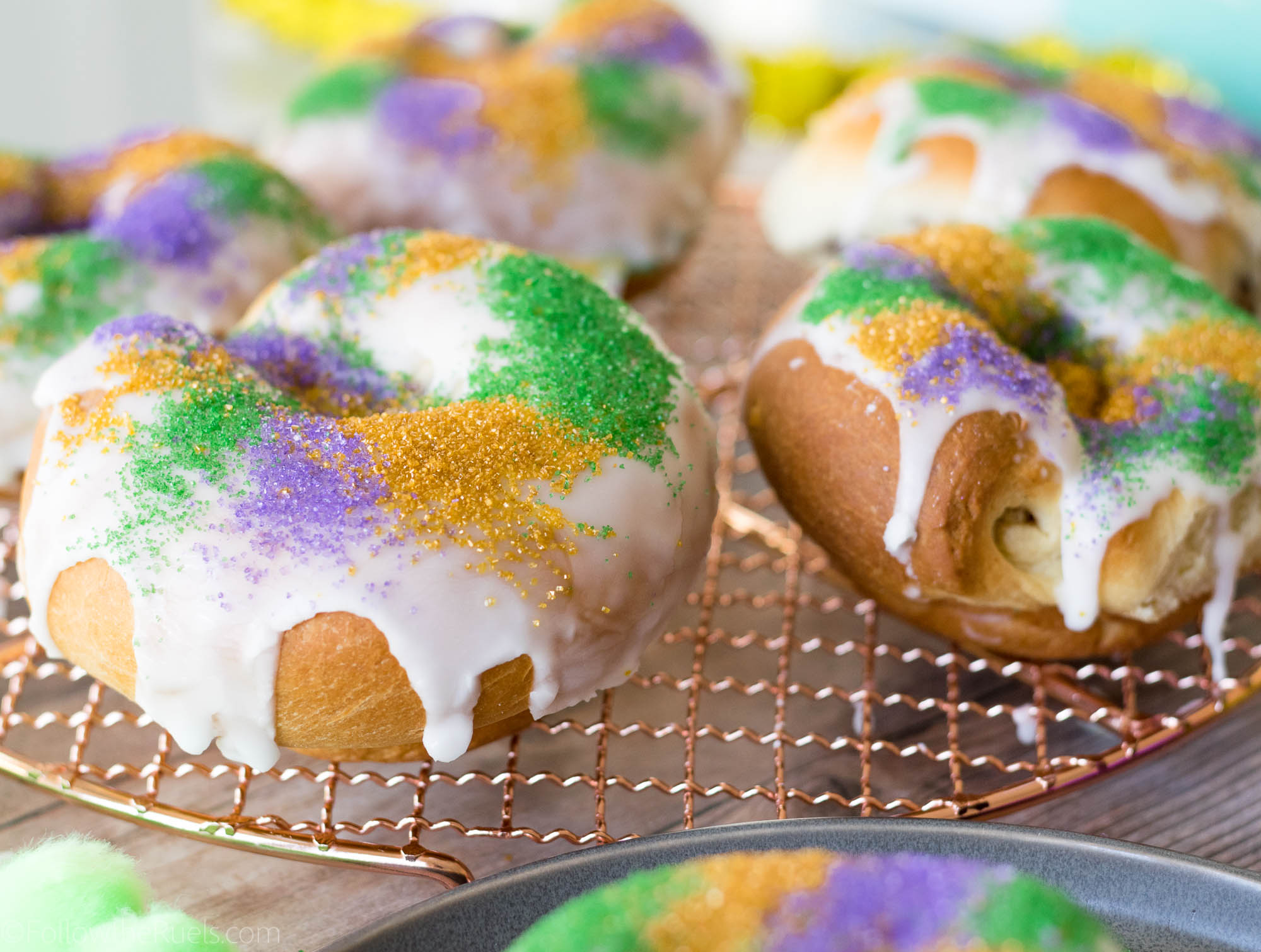 King Cake Donuts (aka Mini King Cakes)